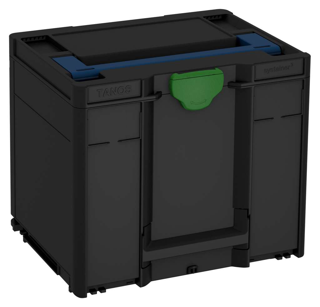 Systainer³ M 337, Black with Sapphire Blue lid handle and Emerald Green catches