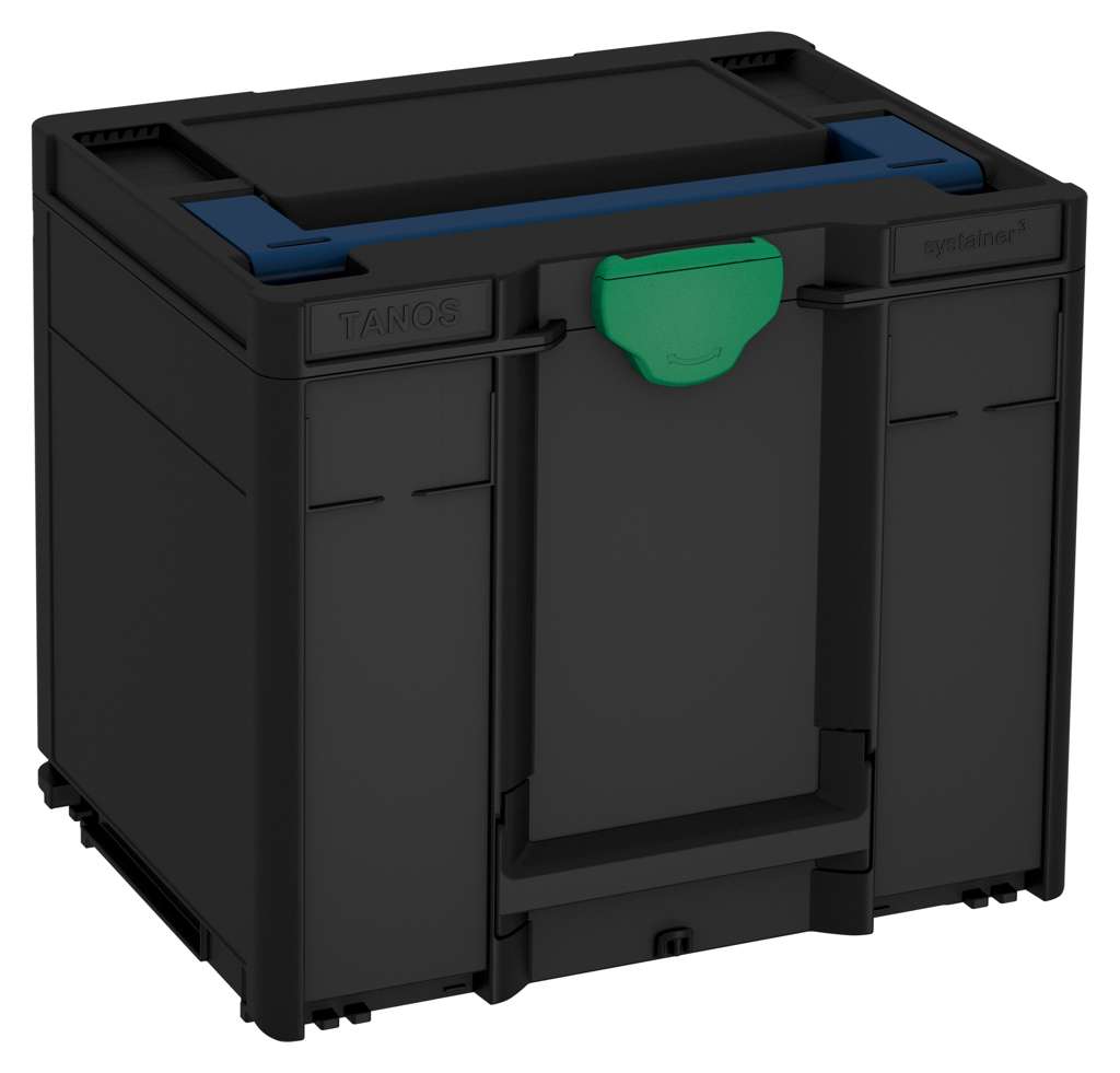 Systainer³ M 337, Black with Sapphire Blue lid handle and Signal Green catches