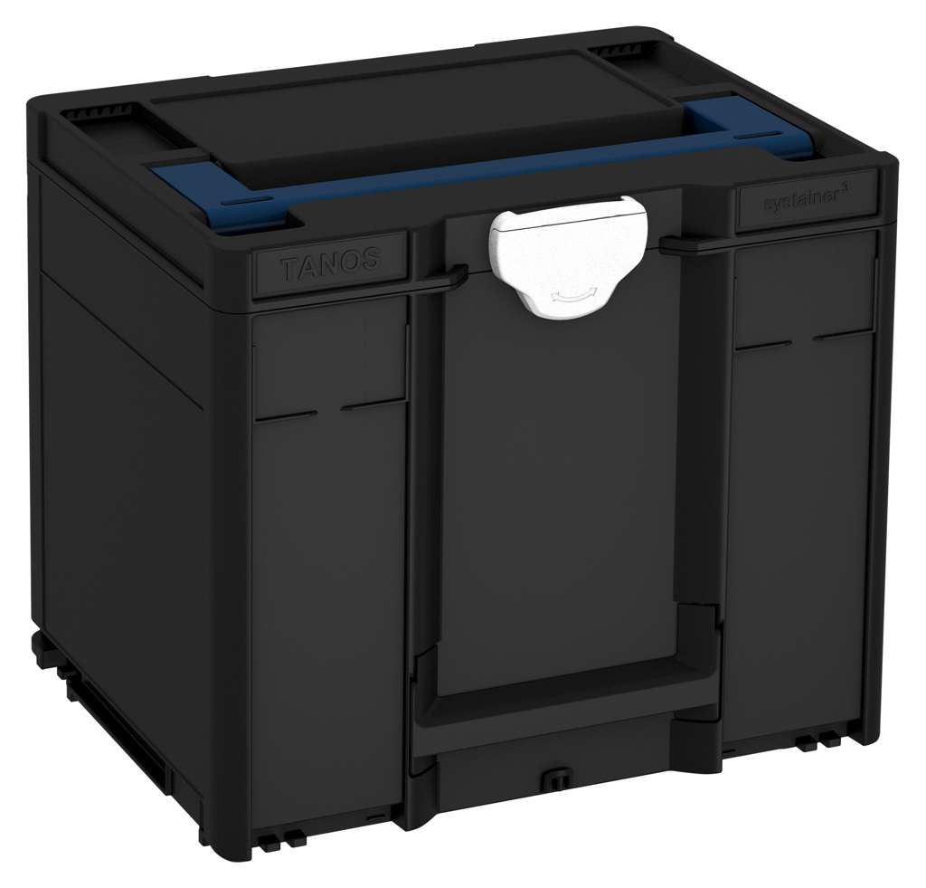 Systainer³ M 337, Black with Sapphire Blue lid handle and White catches