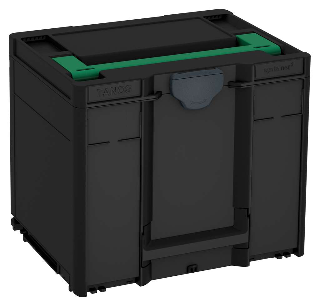 Systainer³ M 337, Black with Signal Green lid handle and Anthracite catches