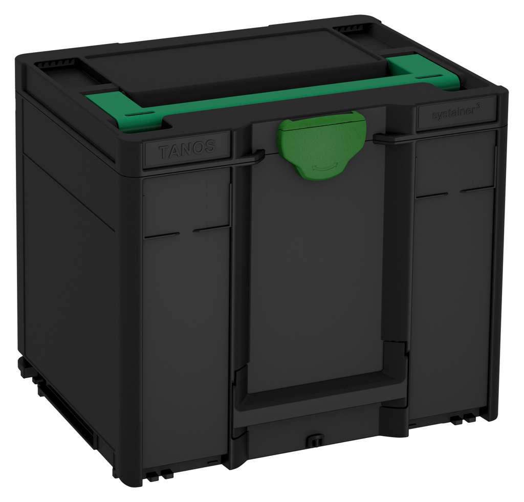 Systainer³ M 337, Black with Signal Green lid handle and Emerald Green catches