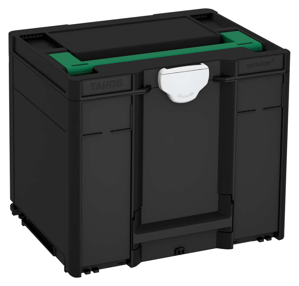 Systainer³ M 337, Black with Signal Green lid handle and Light Grey catches