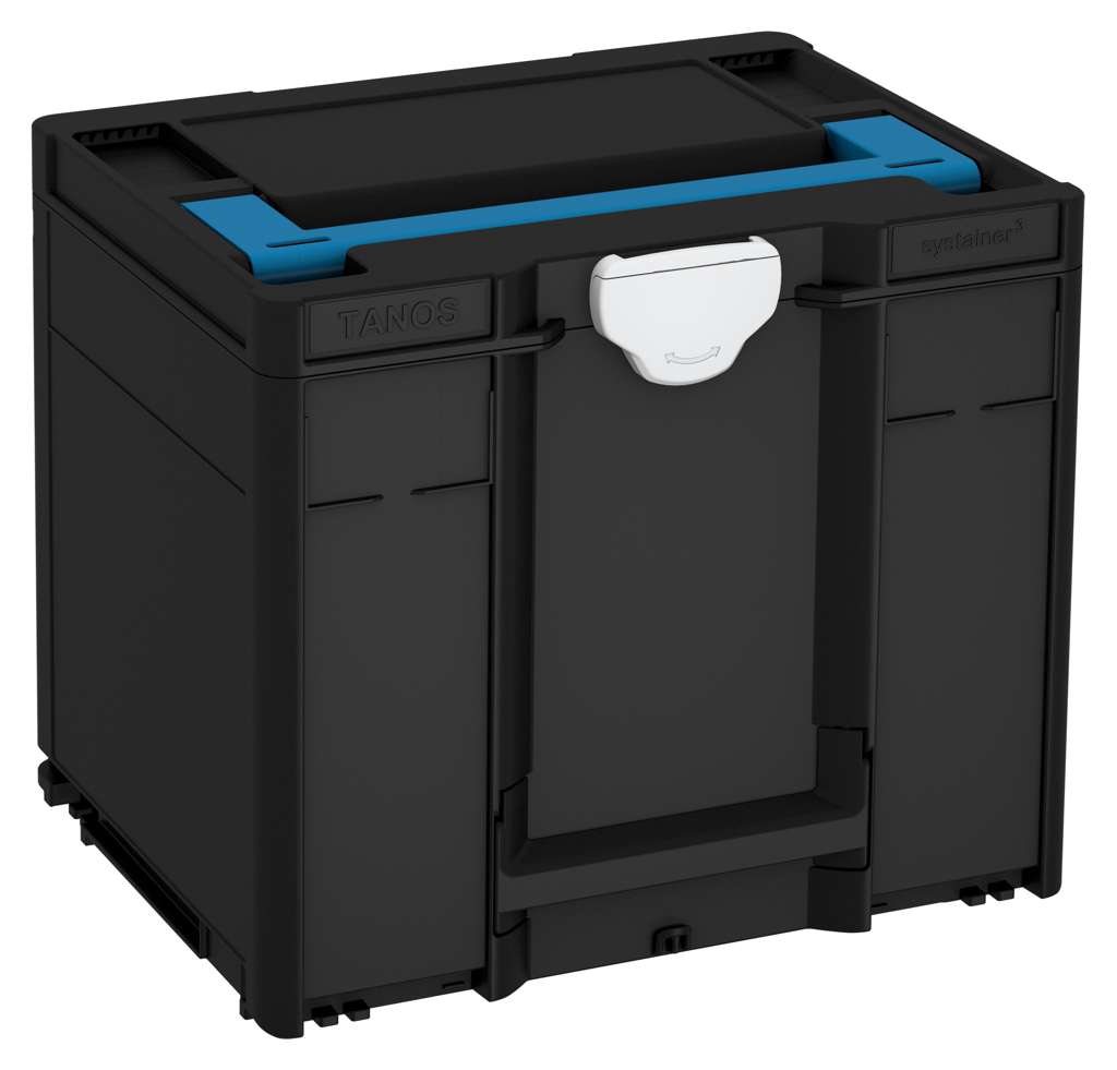 Systainer³ M 337, Black with Sky Blue lid handle and Light Grey catches