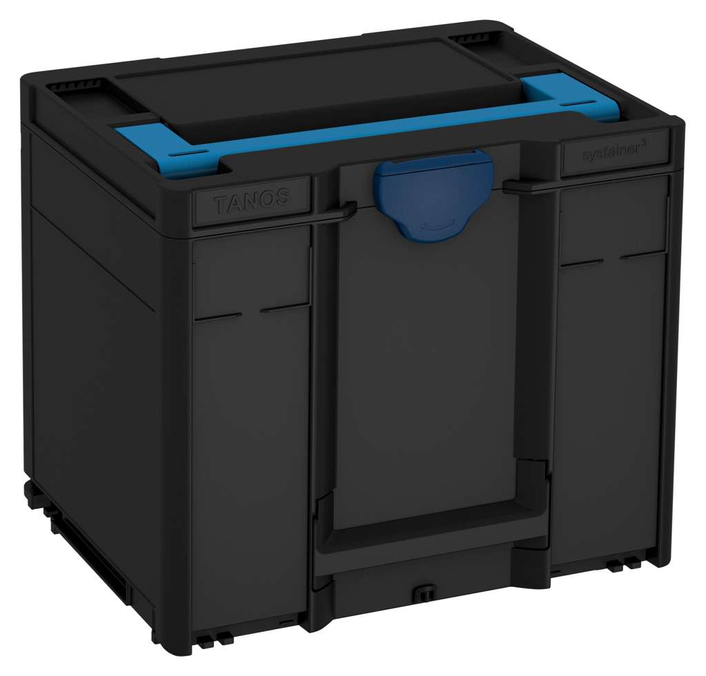 Systainer³ M 337, Black with Sky Blue lid handle and Sapphire Blue catches