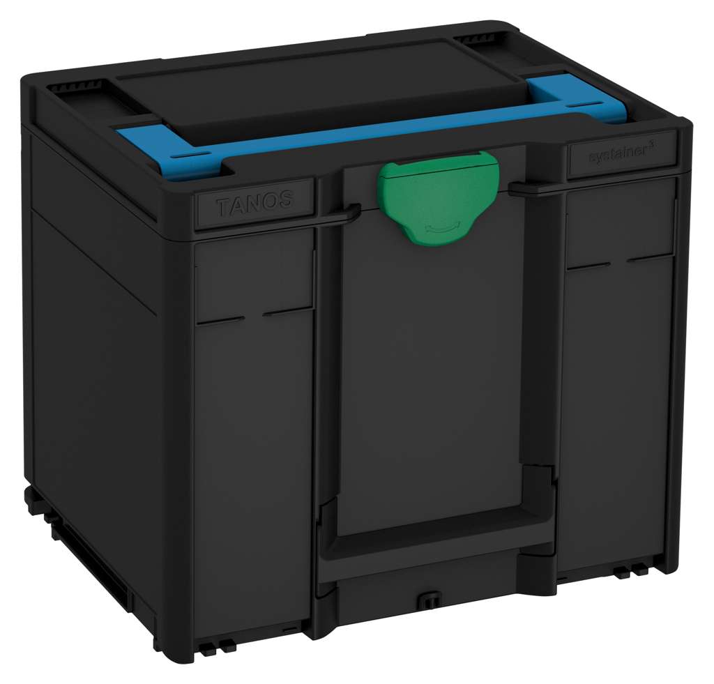 Systainer³ M 337, Black with Sky Blue lid handle and Signal Green catches