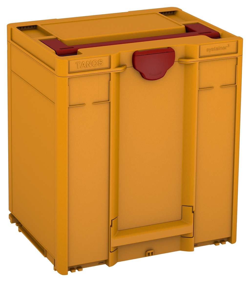 Systainer³ M 437, Daffodil Yellow with Carmine Red lid handle and Carmine Red catches