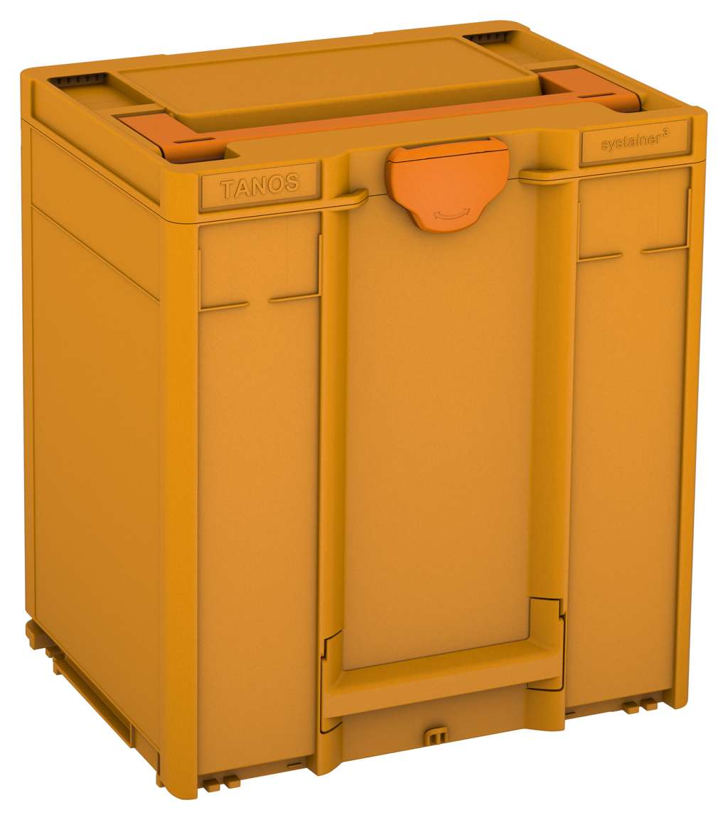 Systainer³ M 437, Daffodil Yellow with Deep Orange lid handle and Deep Orange catches