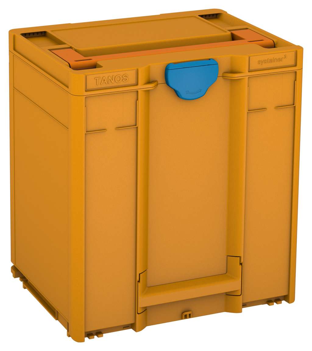Systainer³ M 437, Daffodil Yellow with Deep Orange lid handle and Sky Blue catches