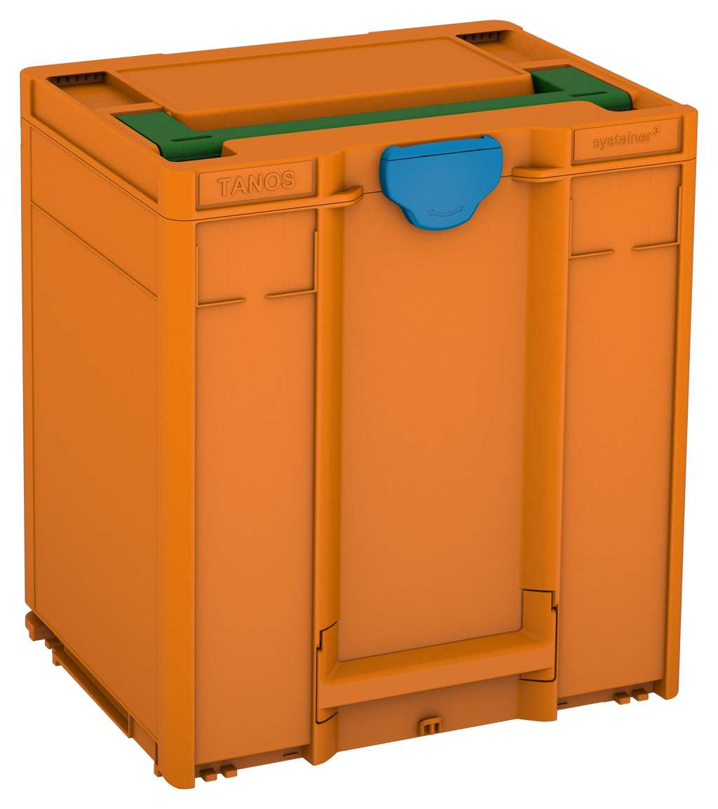 Systainer³ M 437, Deep Orange with Emerald Green lid handle and Sky Blue catches