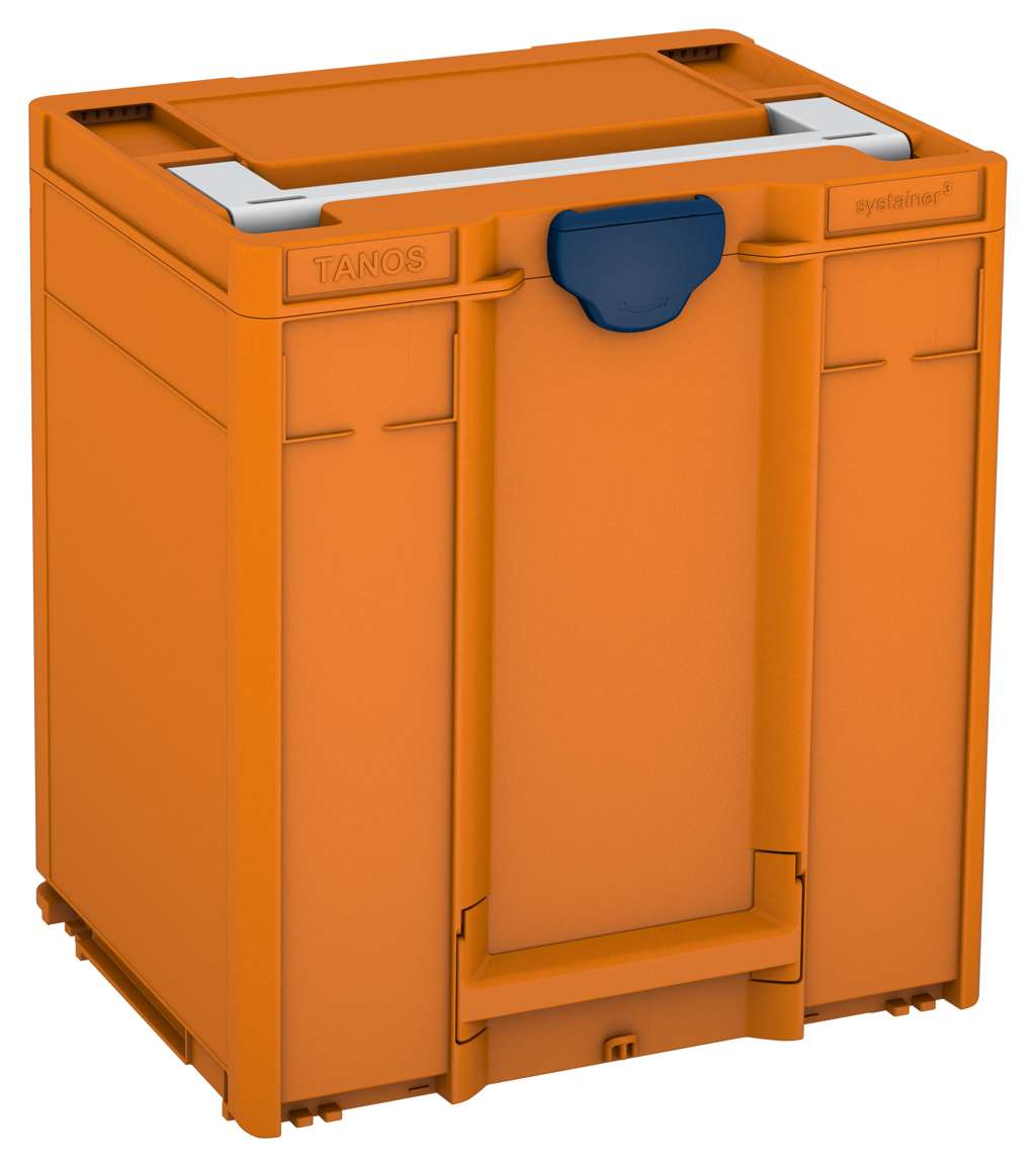 Systainer³ M 437, Deep Orange with Light Grey lid handle and Sapphire Blue catches
