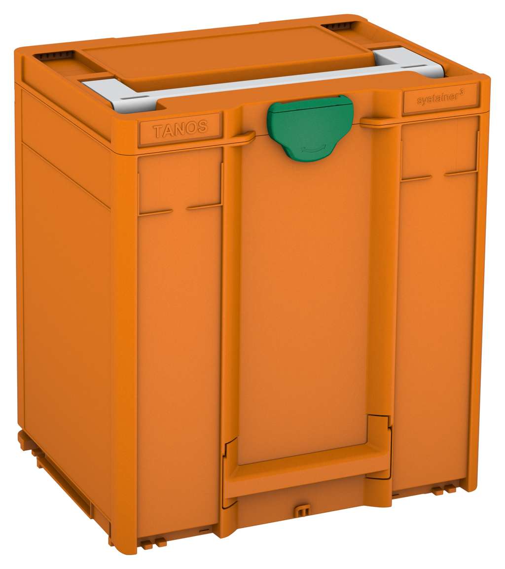 Systainer³ M 437, Deep Orange with Light Grey lid handle and Signal Green catches