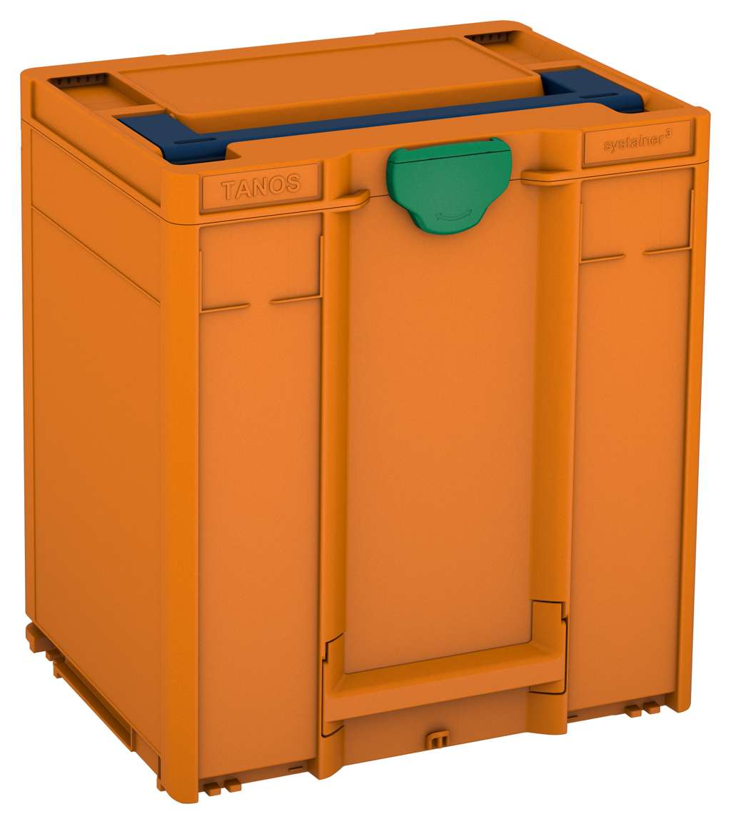 Systainer³ M 437, Deep Orange with Sapphire Blue lid handle and Signal Green catches