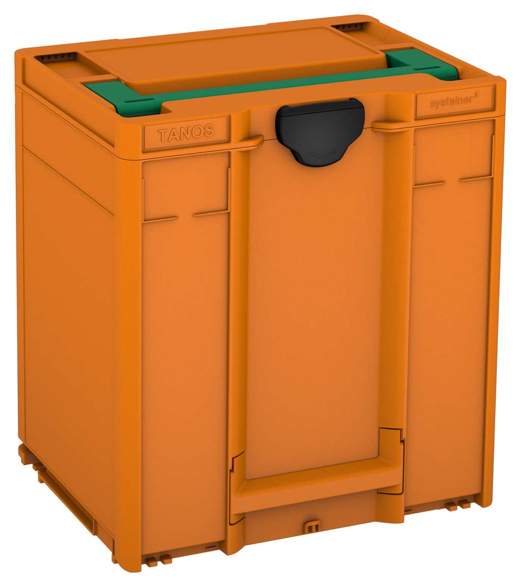Systainer³ M 437, Deep Orange with Signal Green lid handle and Black catches