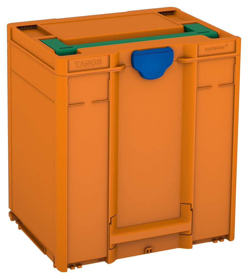 Systainer³ M 437, Deep Orange with Signal Green lid handle and Signal Blue catches
