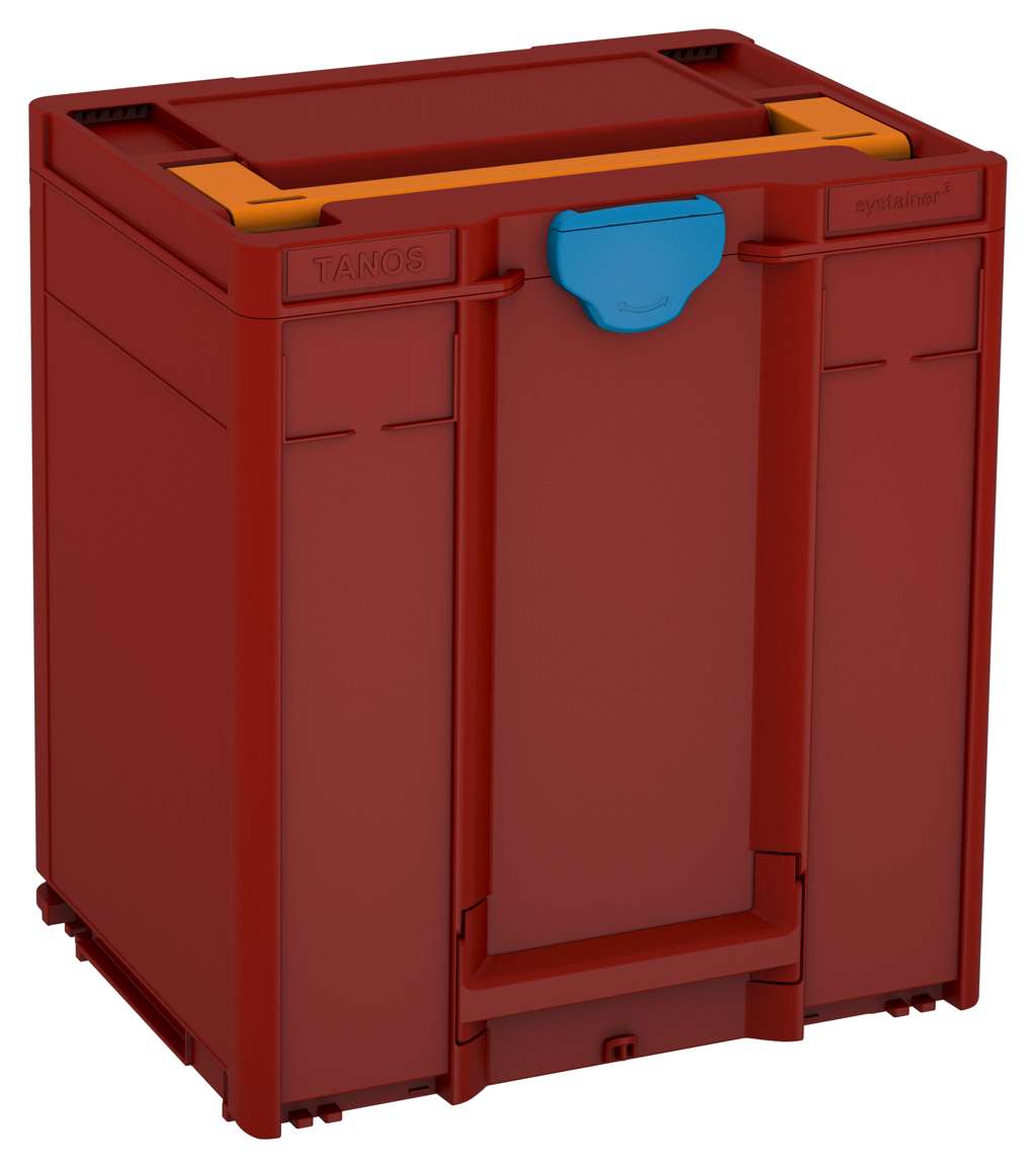Systainer³ M 437, Carmine Red with Deep Orange lid handle and Sky Blue catches
