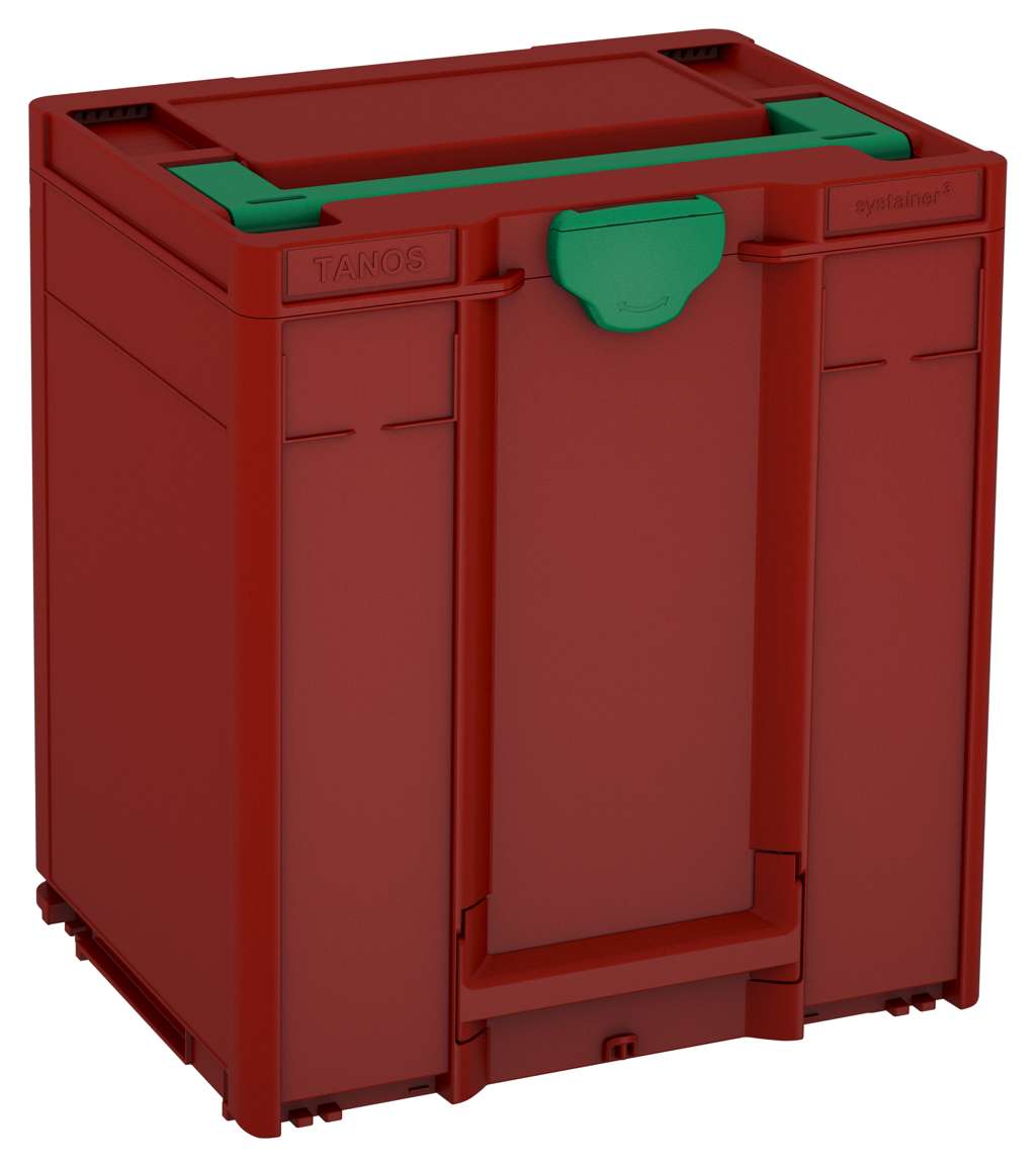 Systainer³ M 437, Carmine Red with Signal Green lid handle and Signal Green catches