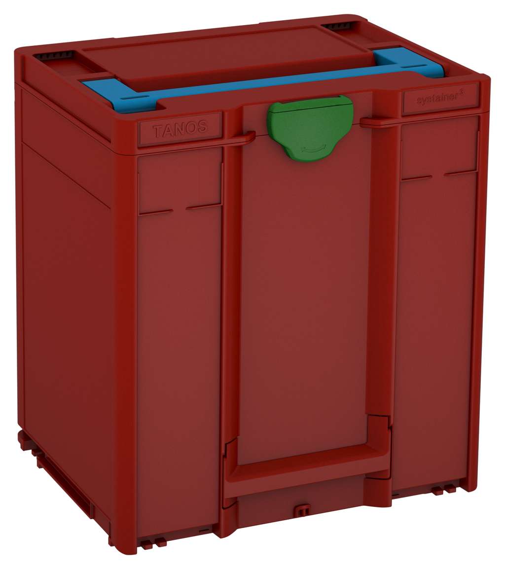 Systainer³ M 437, Carmine Red with Sky Blue lid handle and Emerald Green catches