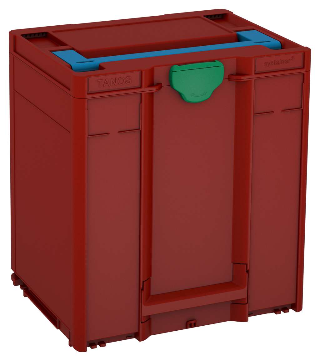 Systainer³ M 437, Carmine Red with Sky Blue lid handle and Signal Green catches