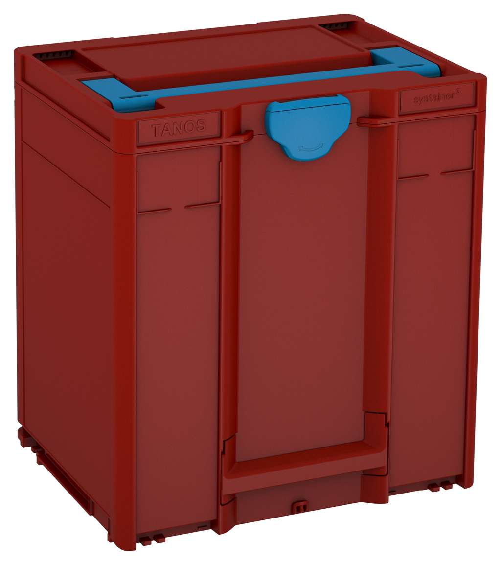 Systainer³ M 437, Carmine Red with Sky Blue lid handle and Sky Blue catches