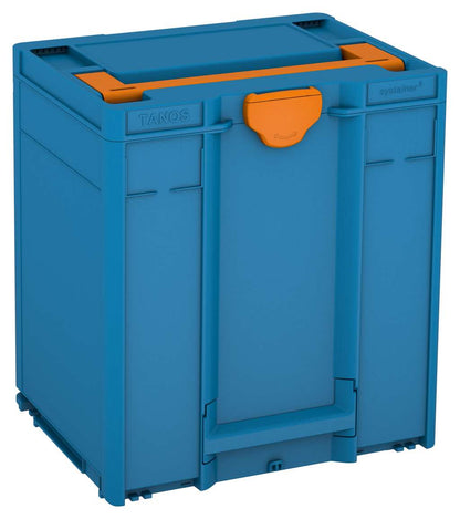 Systainer³ M 437, Sky Blue with Deep Orange lid handle and Deep Orange catches