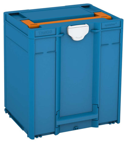 Systainer³ M 437, Sky Blue with Deep Orange lid handle and Light Grey catches