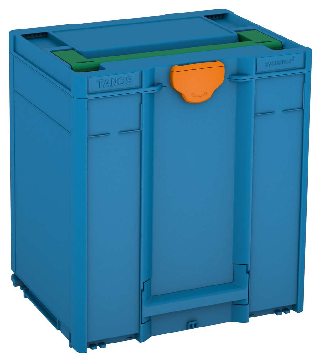 Systainer³ M 437, Sky Blue with Signal Green lid handle and Deep Orange catches