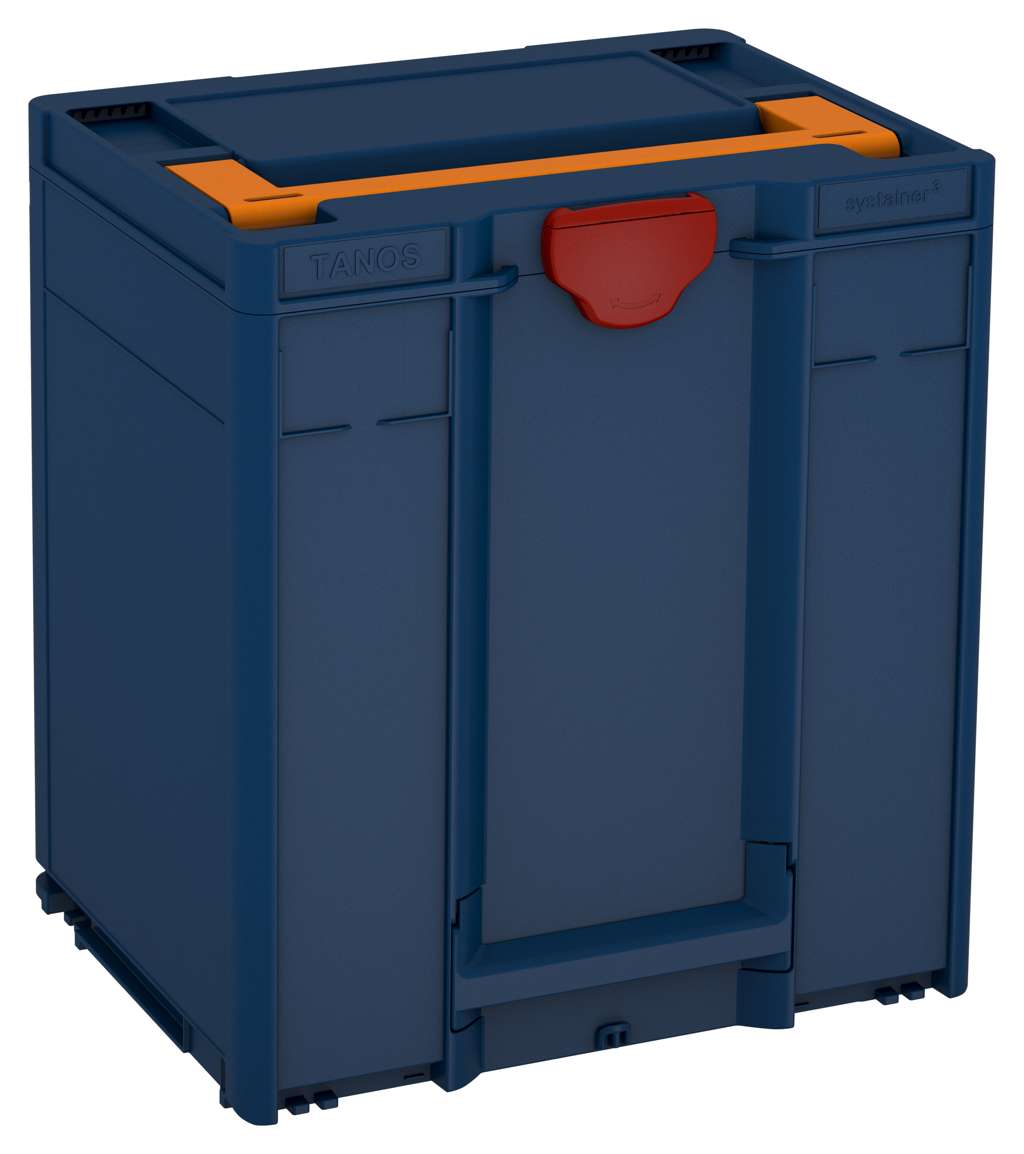Systainer³ M 437, Sapphire Blue with Deep Orange lid handle and Carmine Red catches