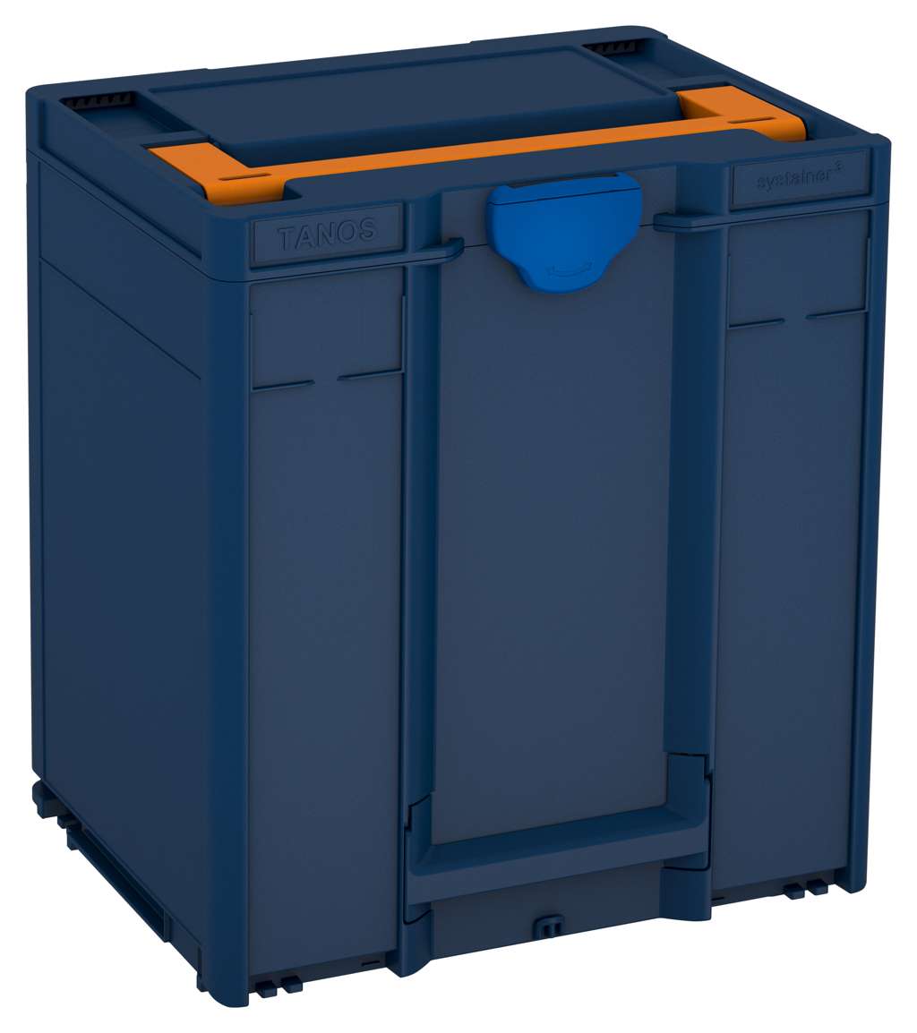 Systainer³ M 437, Sapphire Blue with Deep Orange lid handle and Signal Blue catches