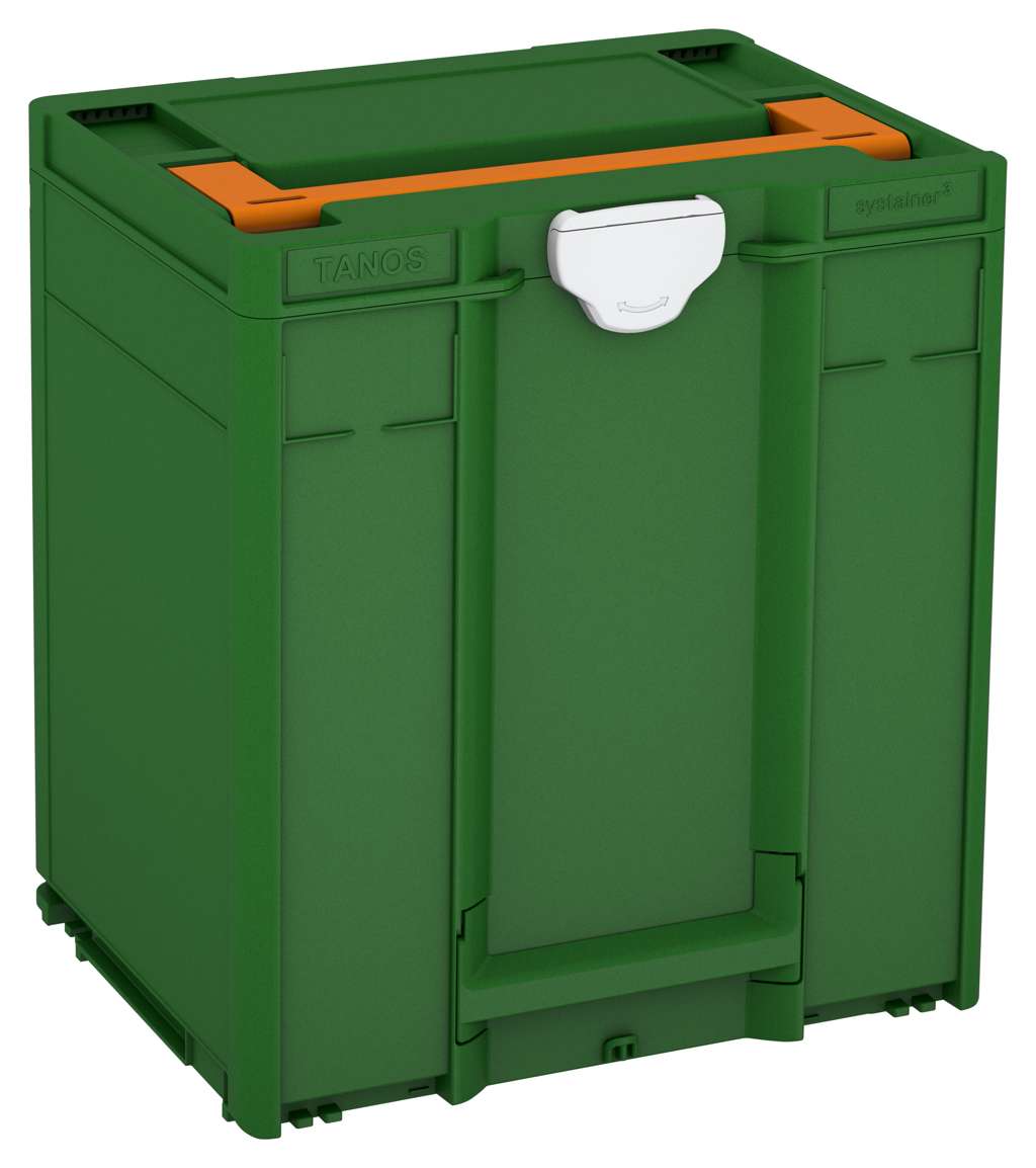 Systainer³ M 437, Emerald Green with Deep Orange lid handle and Light Grey catches