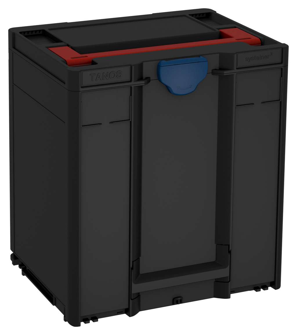 Systainer³ M 437, Black with Carmine Red lid handle and Sapphire Blue catches