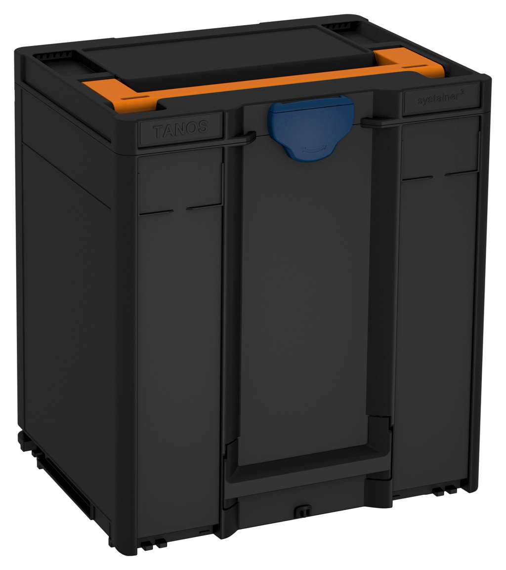 Systainer³ M 437, Black with Deep Orange lid handle and Sapphire Blue catches