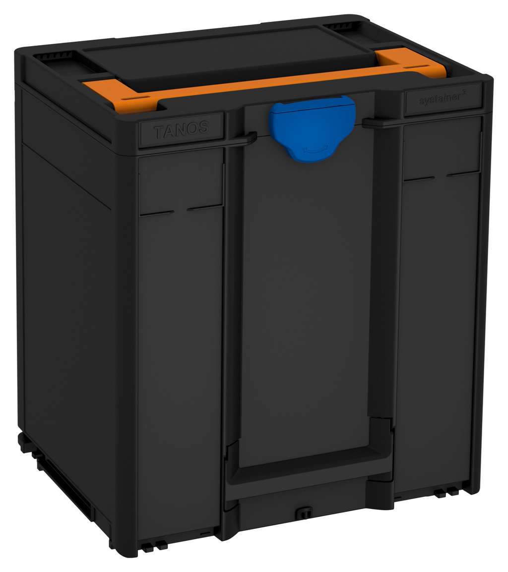 Systainer³ M 437, Black with Deep Orange lid handle and Signal Blue catches