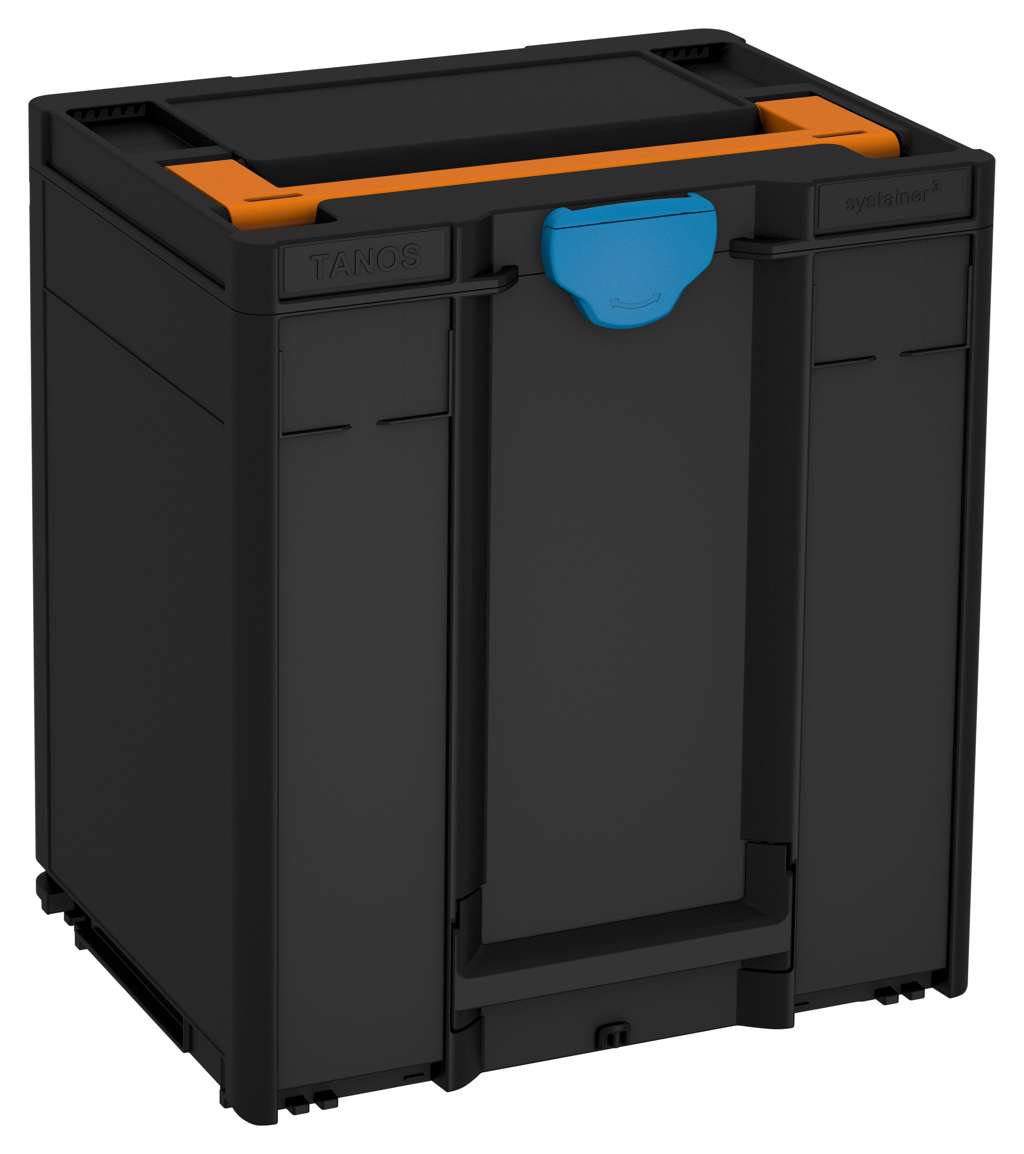 Systainer³ M 437, Black with Deep Orange lid handle and Sky Blue catches