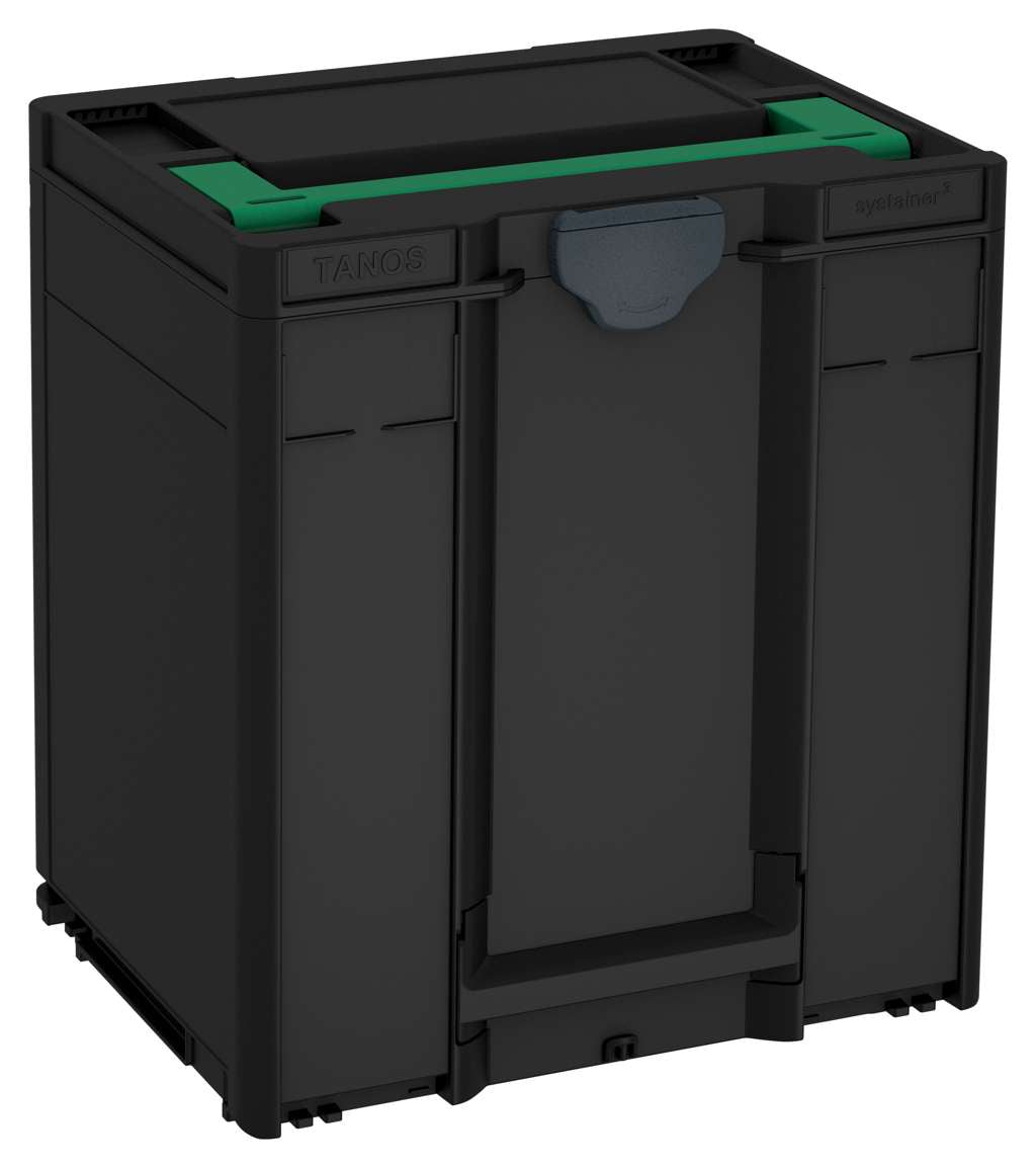 Systainer³ M 437, Black with Signal Green lid handle and Anthracite catches
