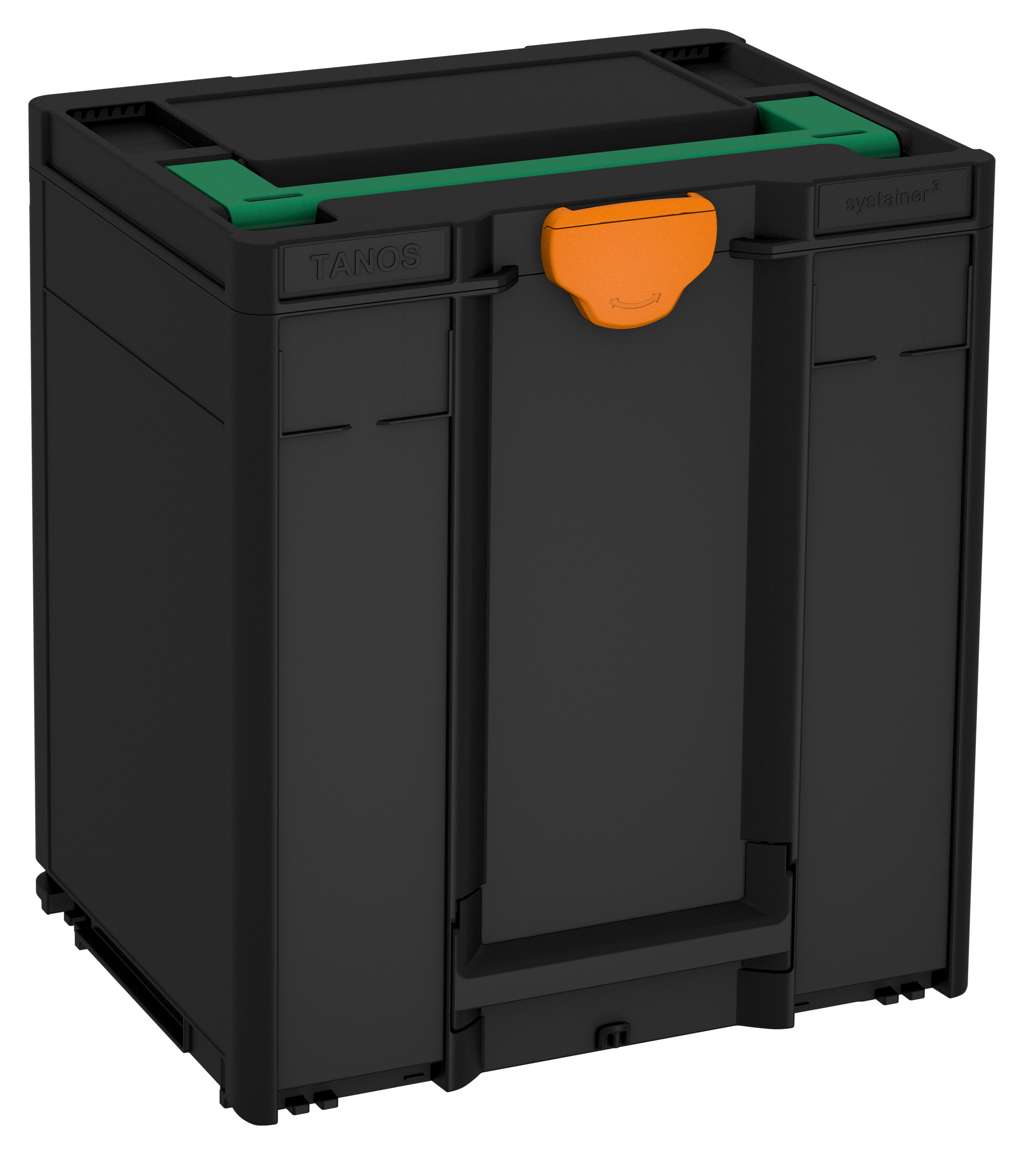 Systainer³ M 437, Black with Signal Green lid handle and Deep Orange catches