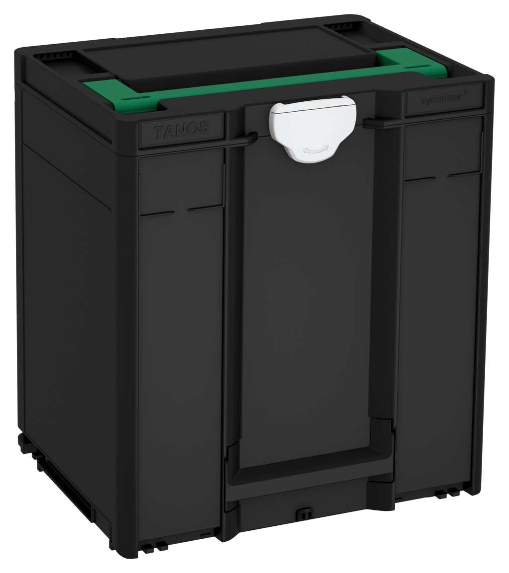 Systainer³ M 437, Black with Signal Green lid handle and Light Grey catches