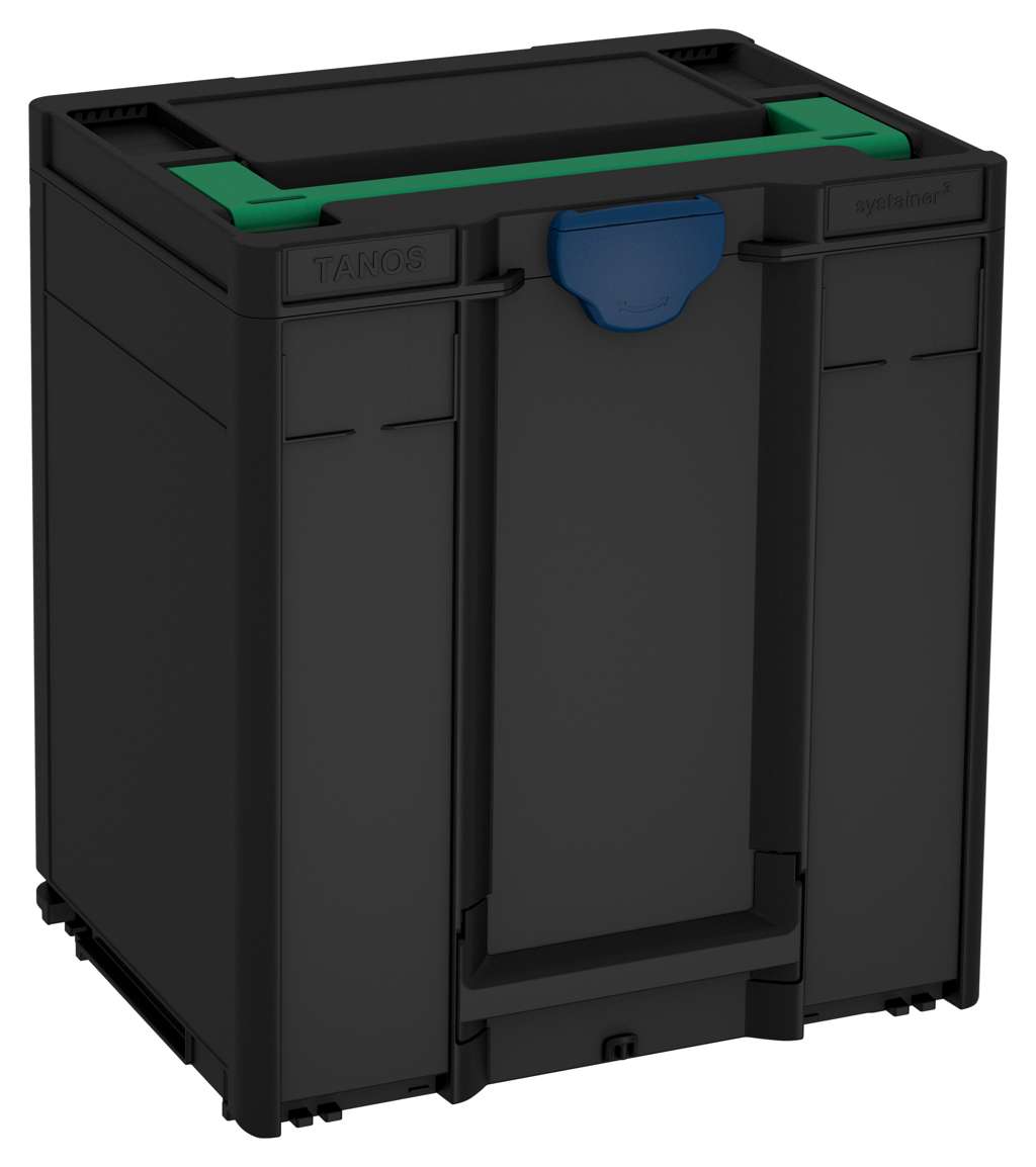 Systainer³ M 437, Black with Signal Green lid handle and Sapphire Blue catches