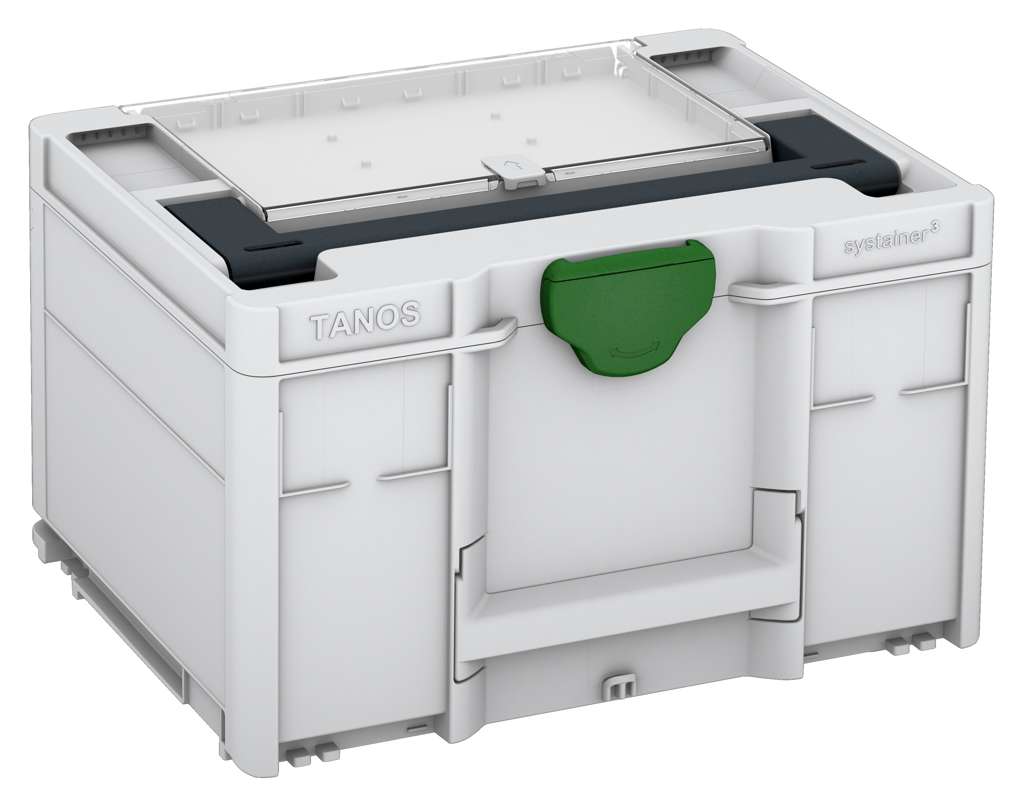 Systainer³ Lid Compartment M 237, Light Grey with Anthracite lid handle and Emerald Green catches