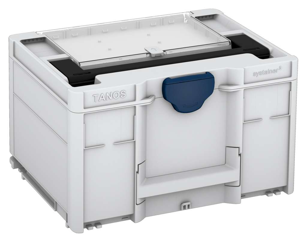 Systainer³ Lid Compartment M 237, Light Grey with Black lid handle and Sapphire Blue catches