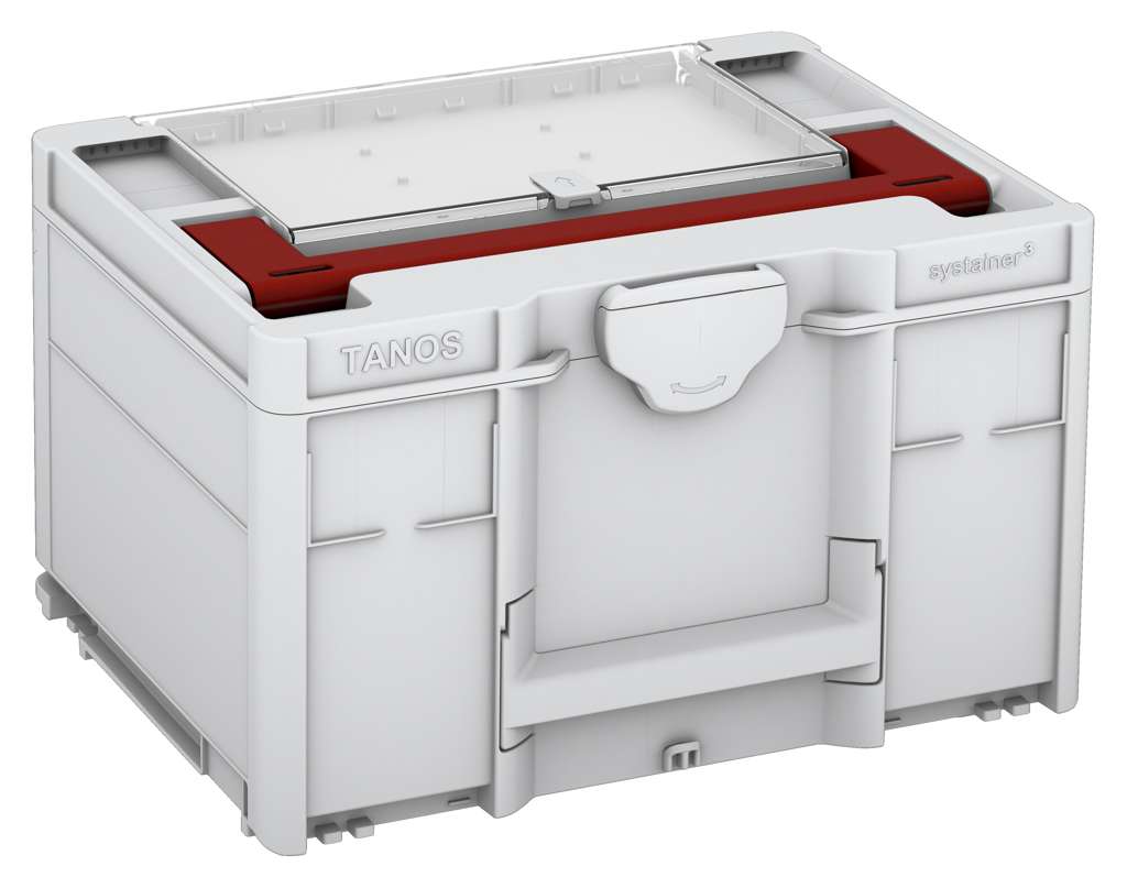 Systainer³ Lid Compartment M 237, Light Grey with Carmine Red lid handle