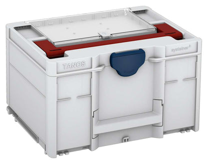 Systainer³ Lid Compartment M 237, Light Grey with Carmine Red lid handle and Sapphire Blue catches