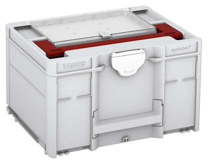 Systainer³ Lid Compartment M 237, Light Grey with Carmine Red lid handle and White catches