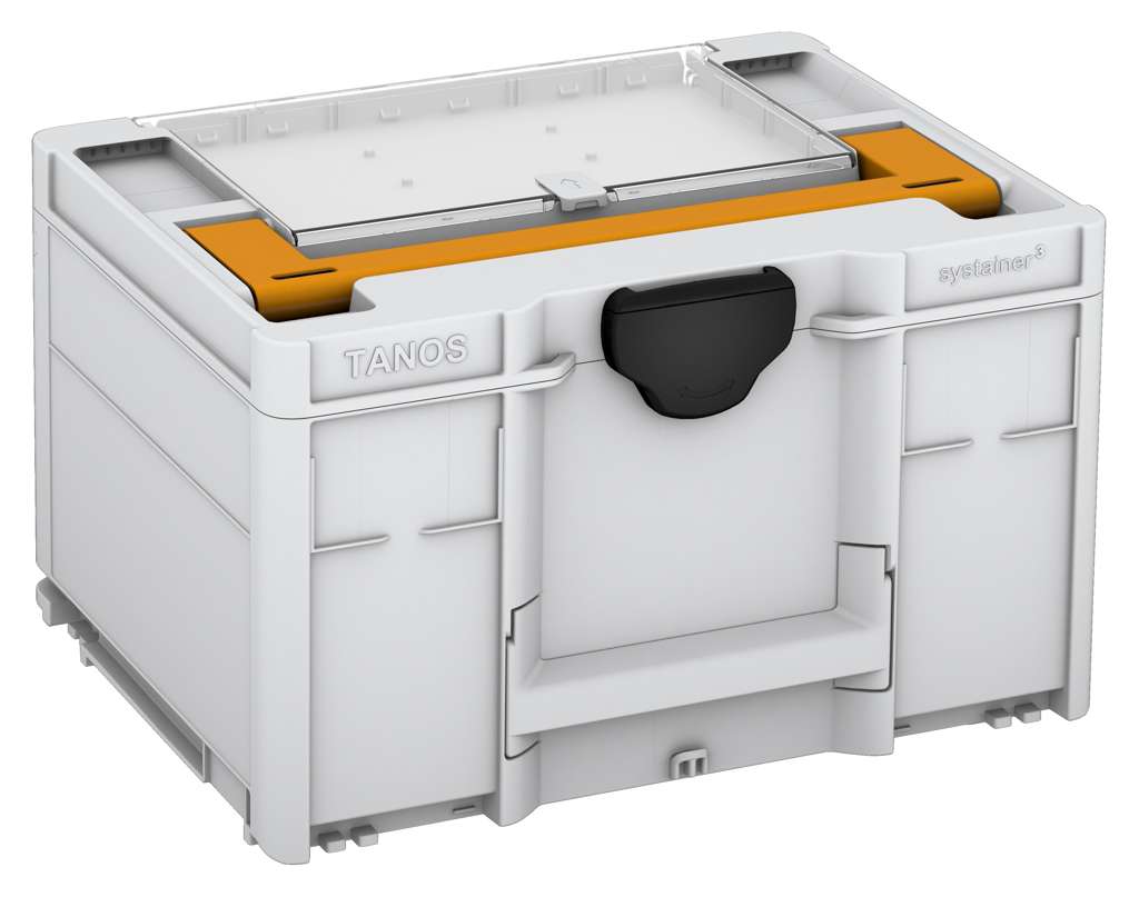 Systainer³ Lid Compartment M 237, Light Grey with Daffodil Yellow lid handle and Black catches