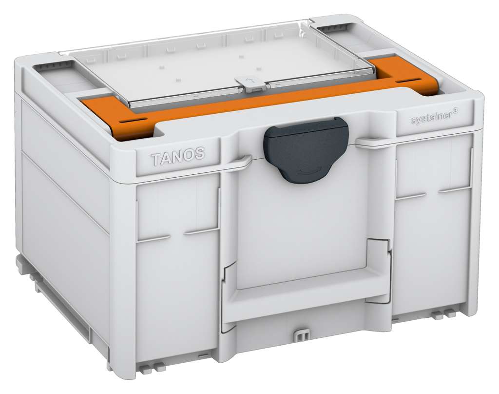 Systainer³ Lid Compartment M 237, Light Grey with Deep Orange lid handle and Anthracite catches