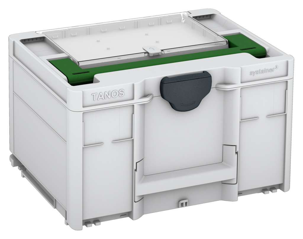 Systainer³ Lid Compartment M 237, Light Grey with Emerald Green lid handle and Anthracite catches