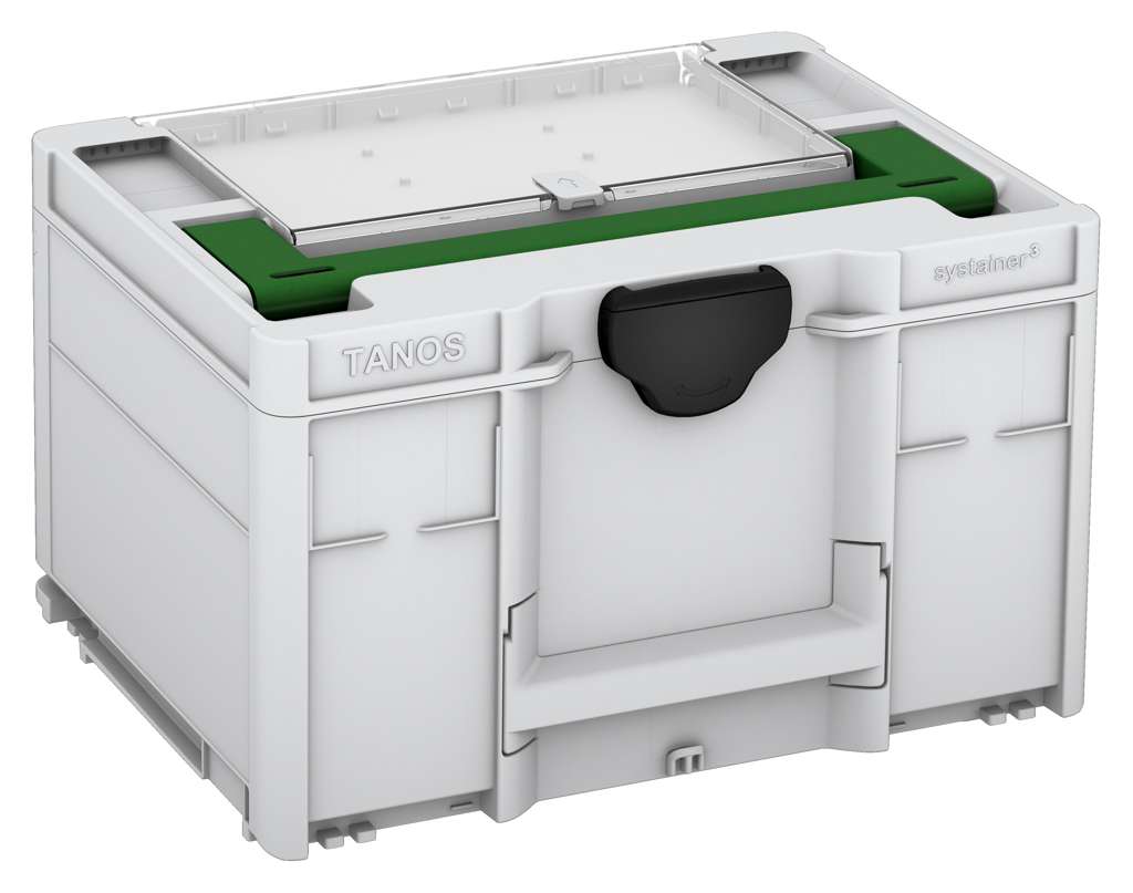 Systainer³ Lid Compartment M 237, Light Grey with Emerald Green lid handle and Black catches