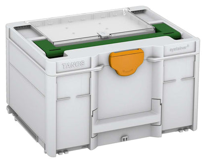Systainer³ Lid Compartment M 237, Light Grey with Emerald Green lid handle and Daffodil Yellow catches