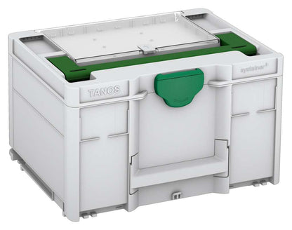 Systainer³ Lid Compartment M 237, Light Grey with Emerald Green lid handle and Signal Green catches