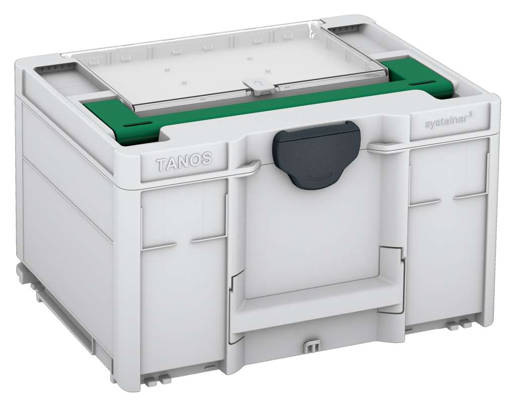 Systainer³ Lid Compartment M 237, Light Grey with Signal Green lid handle and Anthracite catches
