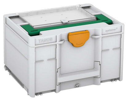 Systainer³ Lid Compartment M 237, Light Grey with Signal Green lid handle and Daffodil Yellow catches